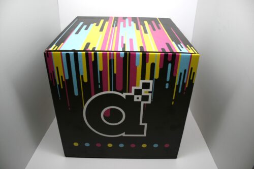 Cubo de cartón con impresión digital