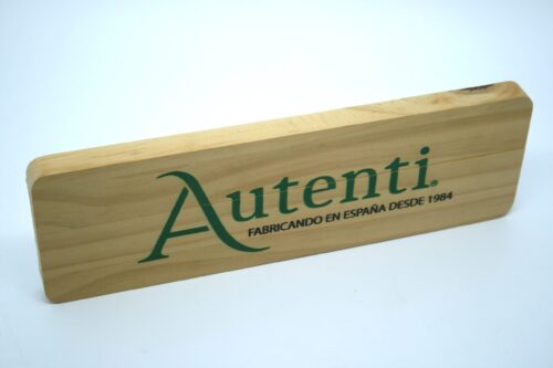 Display en madera con impresión digital rectangular